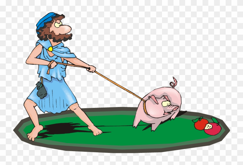 Man With Pig Image From Www - Comparative And Superlative Latin Adjectives Sapiens #1189350