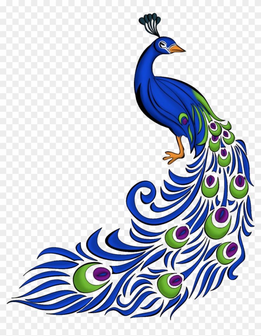 Peacock Feather Clip Art Png - Peacock Drawing #1189413