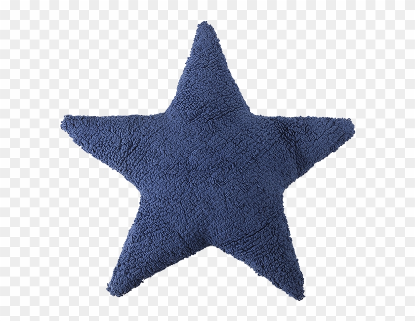 Cojín Estrella Azul Marino De Lorena Canals - Lorena Canals - Washable Cushion, Navy Star #1189515