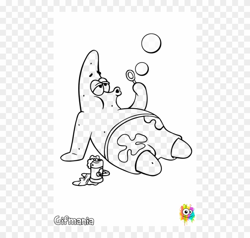 El Dibujo Patricio Con Pompas De Bob Esponja Para Colorear - Patrick Bob  Esponja Preto - Free Transparent PNG Clipart Images Download