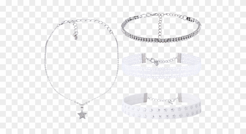 Estrella Del Cordón Del Rhinestone Del Collar Del Ahogador - Korean Women Jewelry Necklaces Rhinestone Star Lace #1189528