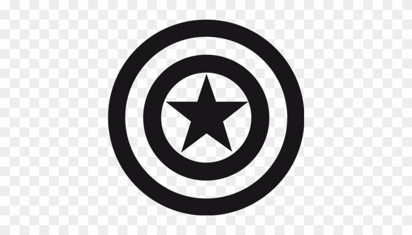 Logo De Superheroes En Blanco Y Negro Capitan America - Captain America Shield Vector #1189596