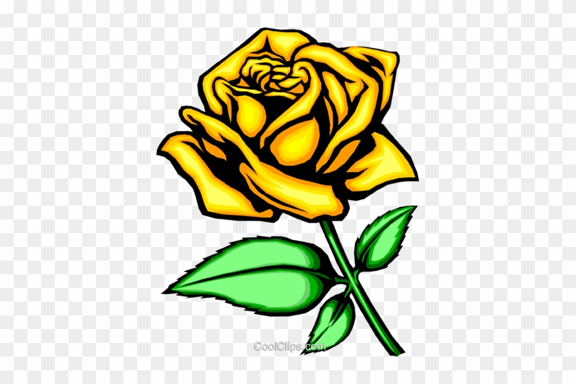 Yellow Rose Royalty Free Vector Clip Art Illustration - Rose Flower In Cartoon #1189731