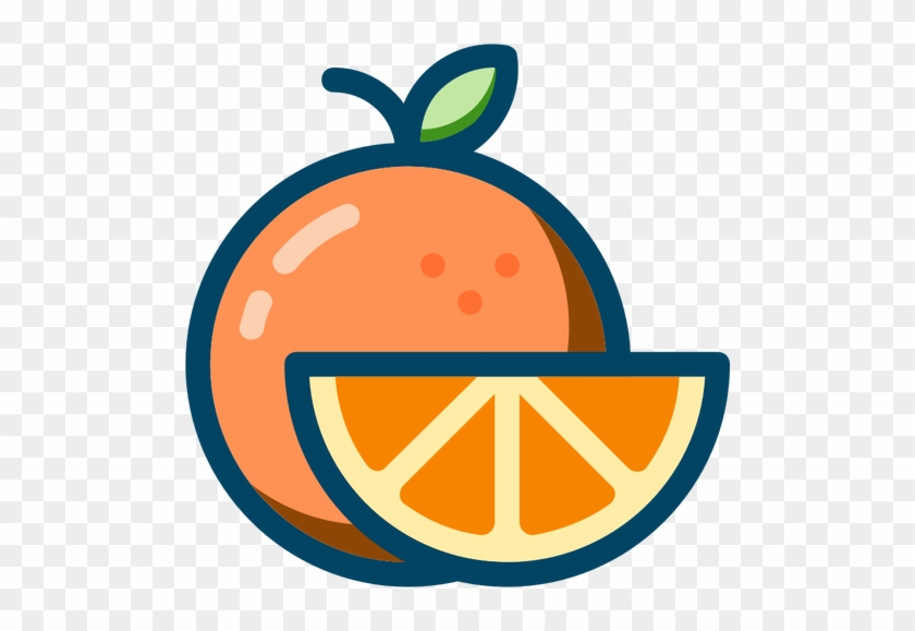 Orange With Slice - Orange Icon #1190338