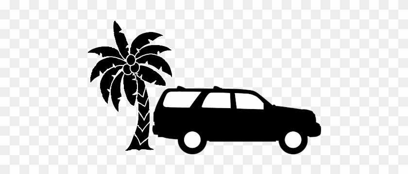 Palm Springs Car Service Shadowed - Palm Tree Clipart Black And White #1190342