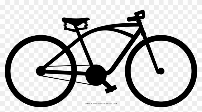Beach Bicycle Coloring Page - Cycle Clipart Black And White #1190504