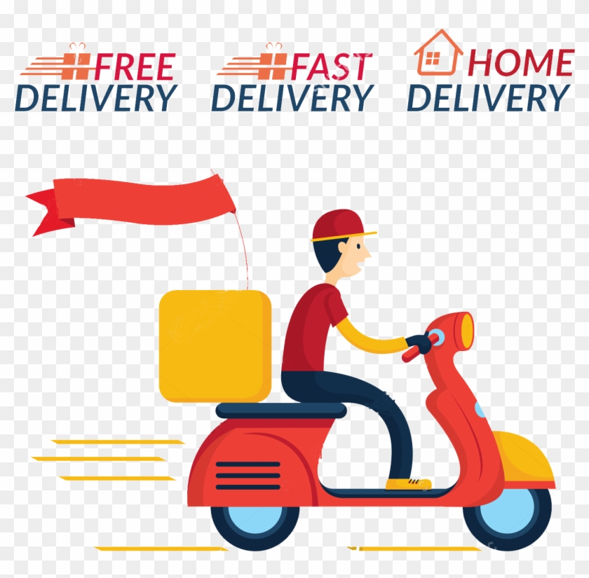Pizza Delivery Scooter Clip Art - Free Home Delivery Icon #1190612