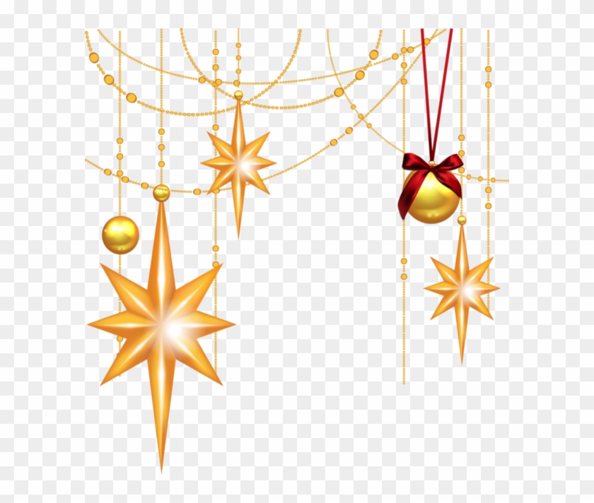 Transparent Christmas Gold Stars And Ornament Clipart - Christmas Stars Images Png #1190810