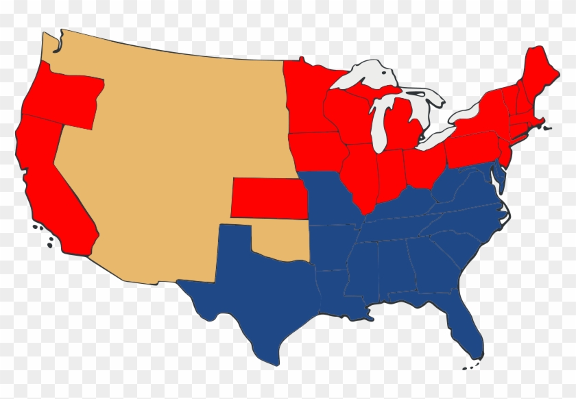 Slave And Free States Before The American Civil War-unbiased - American Civil War Map #1191060