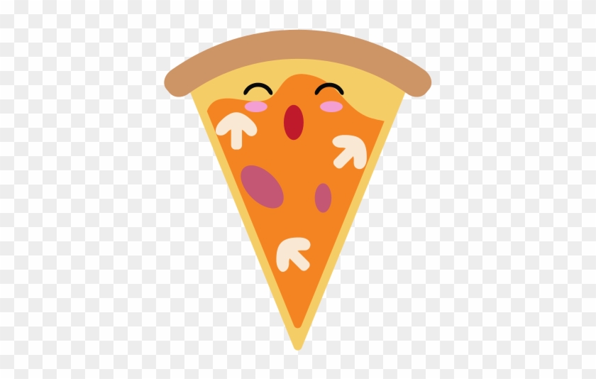 Pizza Italian Food Cute Kawaii Cartoon - Slice Of Pizza Vector #1191340