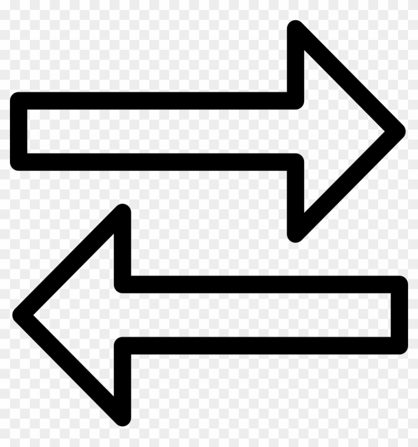 Right And Left Arrows Outlines Comments - Two Way Arrow Png #1191414