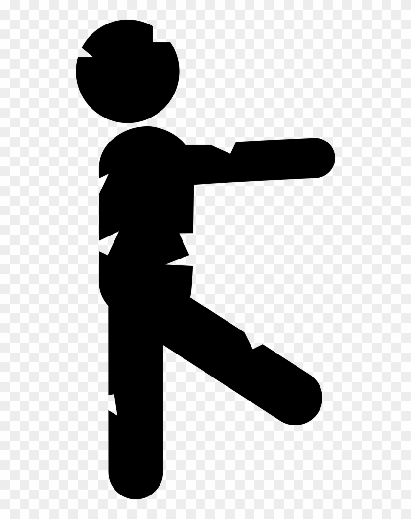 Walking Zombie Man Silhouette From Side View Svg Png - Scalable Vector Graphics #1191462