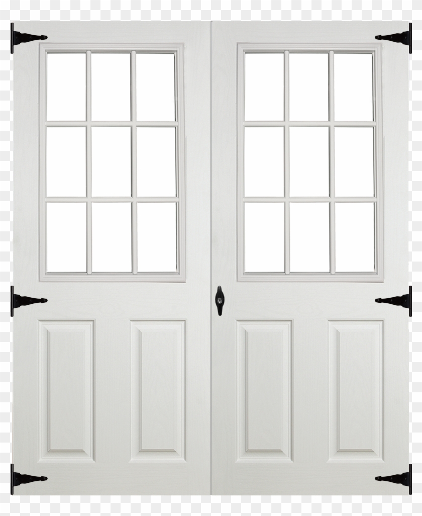 Fiberglass Slab 9 Lite Double Door For Sheds - Double Shed Doors #1191769