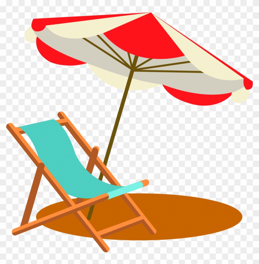 Table Chair Umbrella Beach - Cadeira De Praia Vetor Png #1191804