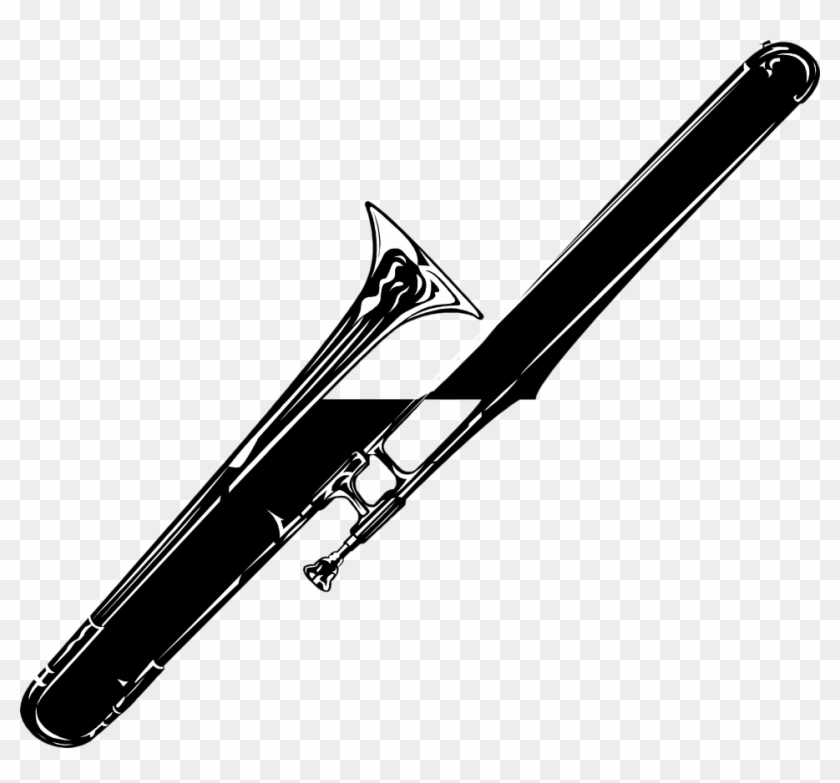 Trombone Free Stock Photo A Trombone 0 Clipart - Paintbrush #1191883