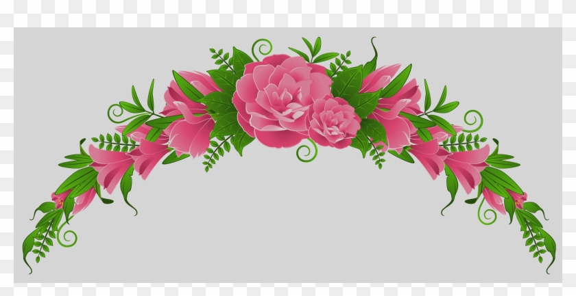 Clipart Flower Pink Rose Clipart Png - Clip Art Borders Flowers Rose #1192520