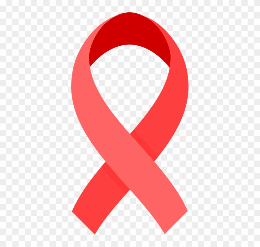Cancer Ribbon Vector 4, Buy Clip Art - Red Breast Cancer Ribbon #1192532