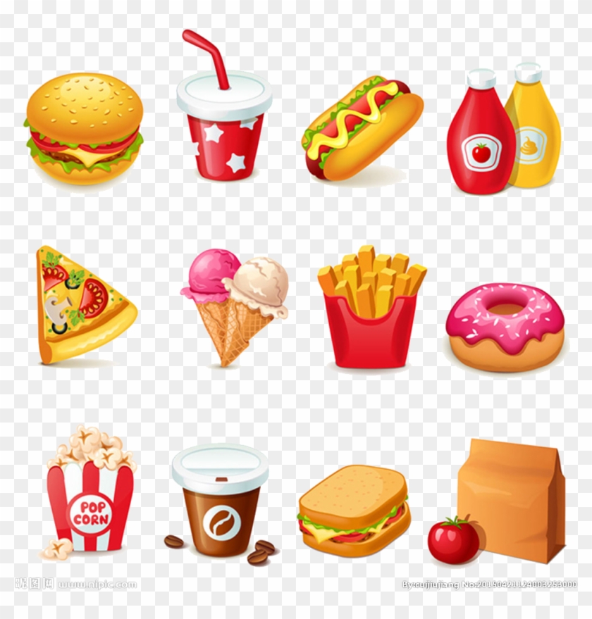 Hamburger Hot Dog Fast Food Junk Food Clip Art - Fast Food #1192585