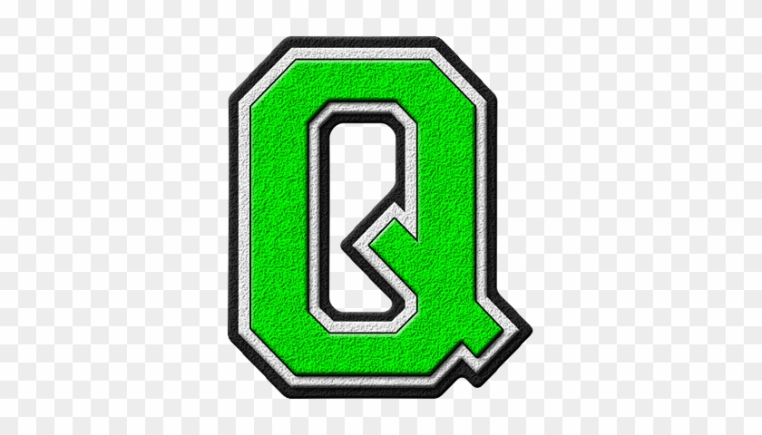 Q - Presentation Alphabet Set Forest Green Varsity Letter #1192652