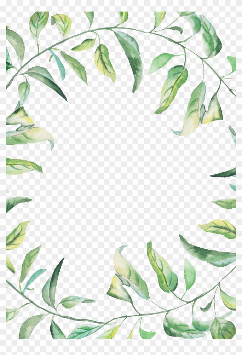 Watercolor Painting Drawing - Green Watercolor Border #1193019