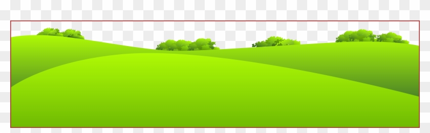 Awesome Green Meadow With Shrubs Transparent Png Clip - Grass Field Clipart Png #1193035