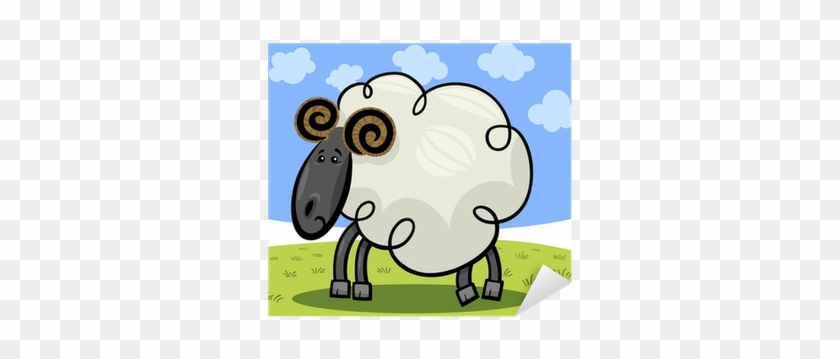 Cartoon Illustration Of Ram Or Sheep Sticker • Pixers® - Carnero Dibujo Animado #1193039
