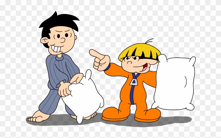 Pillow Fight Boys By Farinaartist - Cartoon #1193151