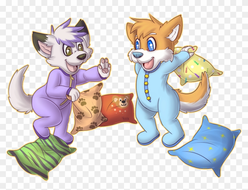 Pillow Fight By Yookeyyook - Cartoon #1193157