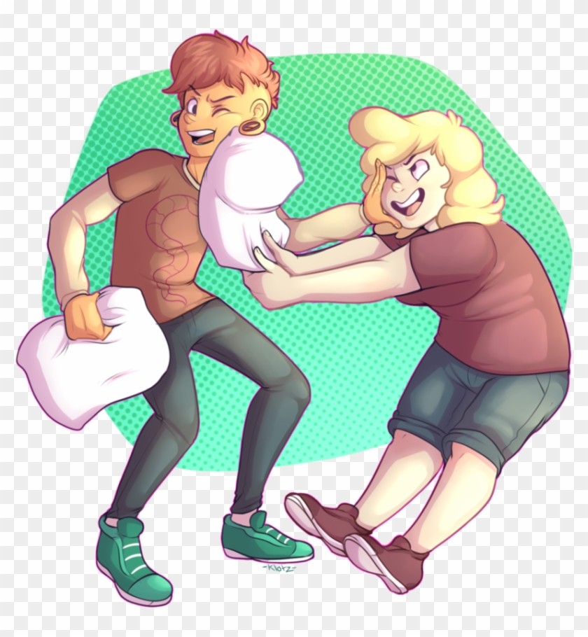 Pillow Fights By Greendorito - Fan Art Of Lars Steven Universe #1193316