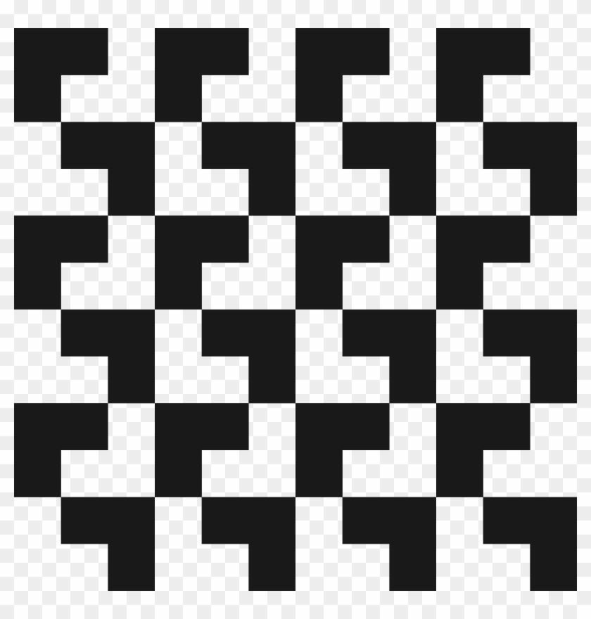 Tromino Tessellation - Tessellations Black And White #1193421