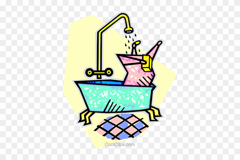 Tomar Um Banho Livre De Direitos Vetores Clip Art Ilustração - Desperdicio De Agua #1193495