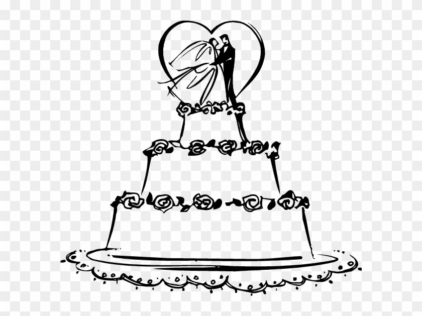 Free Wedding Cake Clipart Image - Drawing Of A Wedding Cake #1193512