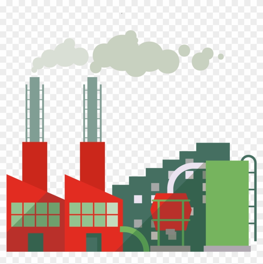 Chimney Power Station Icon - Power Plant Cartoon #1193614