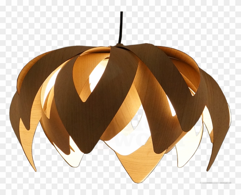 Tulip Pendant Light In Wood - Fineer Hout Lampen #1193848
