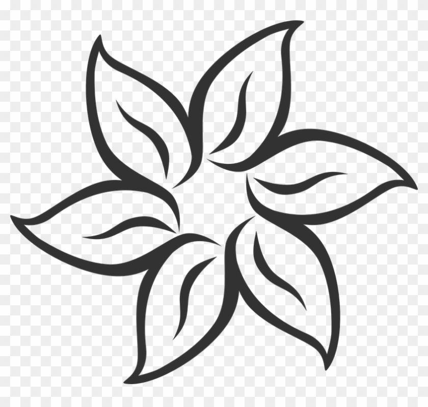 Clipart Flower 4 Petal Heart Template Arresting Outline - Flowers That You Can Draw #1193898