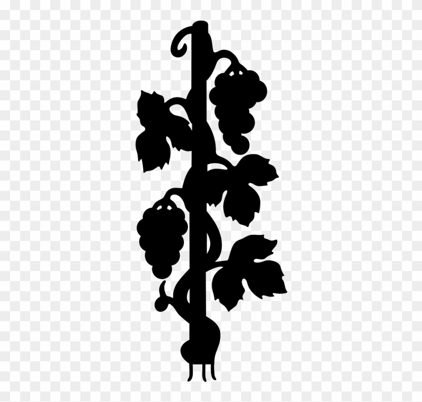 Leaf Silhouette Cliparts 20, Buy Clip Art - Grapes With Leaves Drawing #1193948