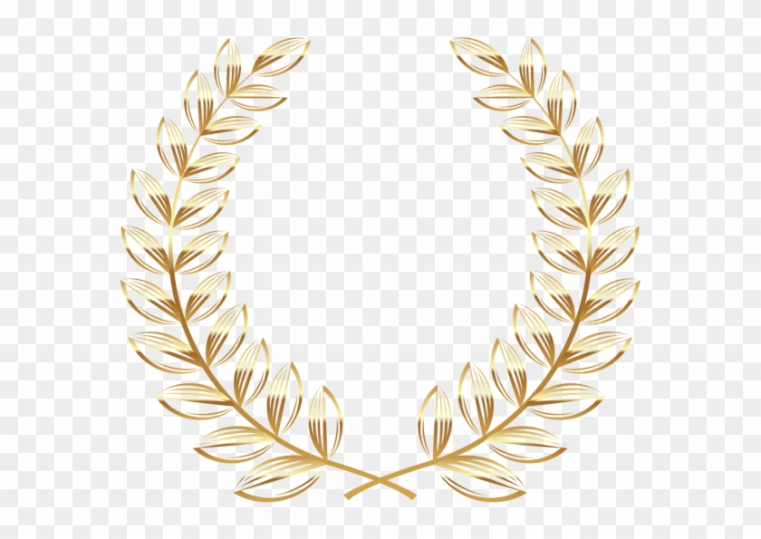 Instant Download Golden Frame Border Clipart Gold Digital - Gold Wreath Clip Art #1194012