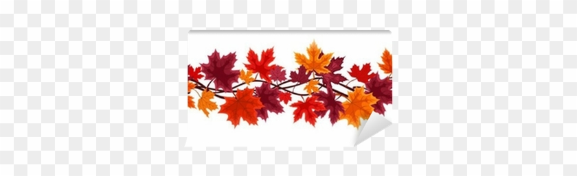Vector Horizontal Seamless Background With Autumn Maple - Illustration #1194091