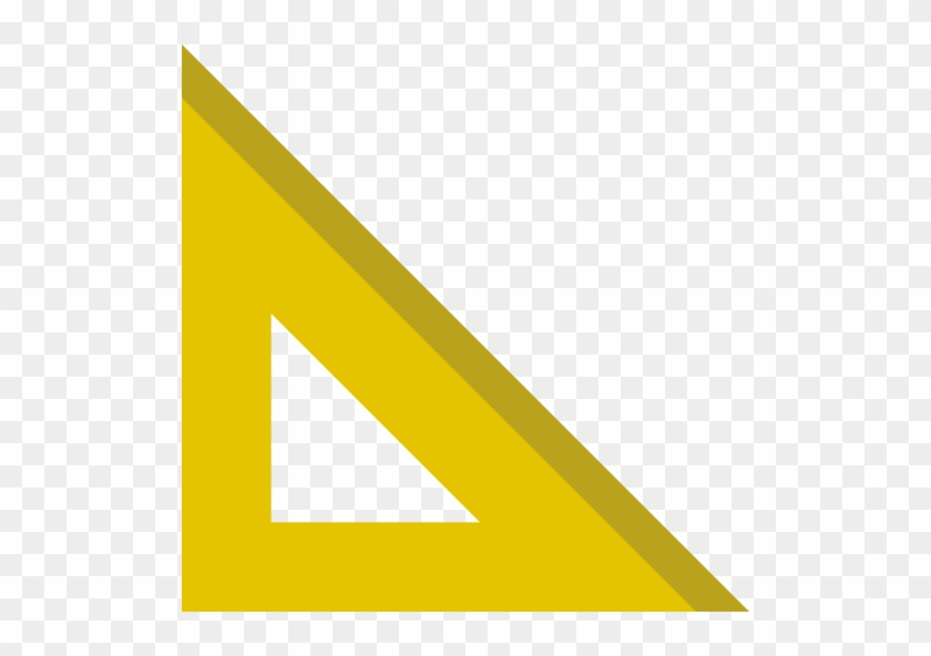 Set Square Icon - Yellow Triangle Transparent #1194185
