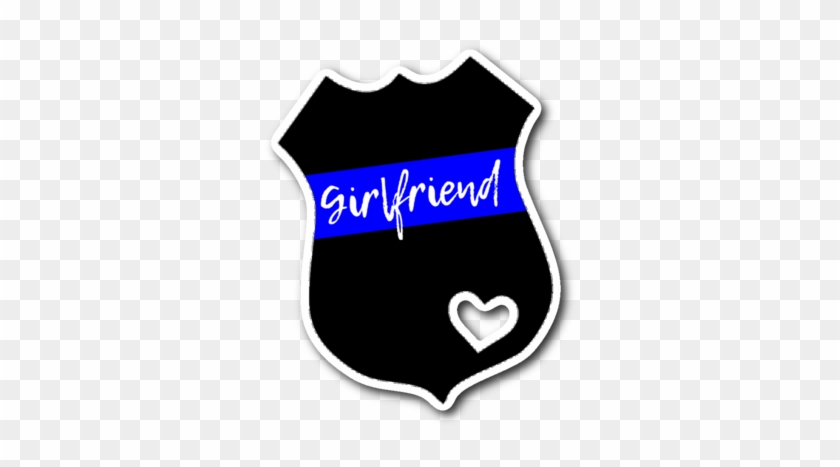 Girlfriend Thin Blue Line Badge Vinyl Decal Sticker - Heart #1194232