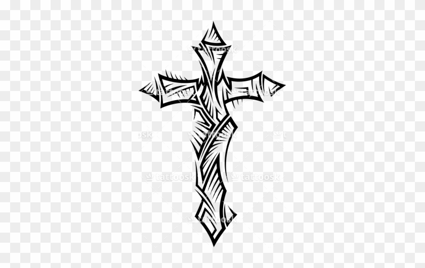 Gothic Tattoos Clipart Cross - Cross Tattoo Transparent #1194298