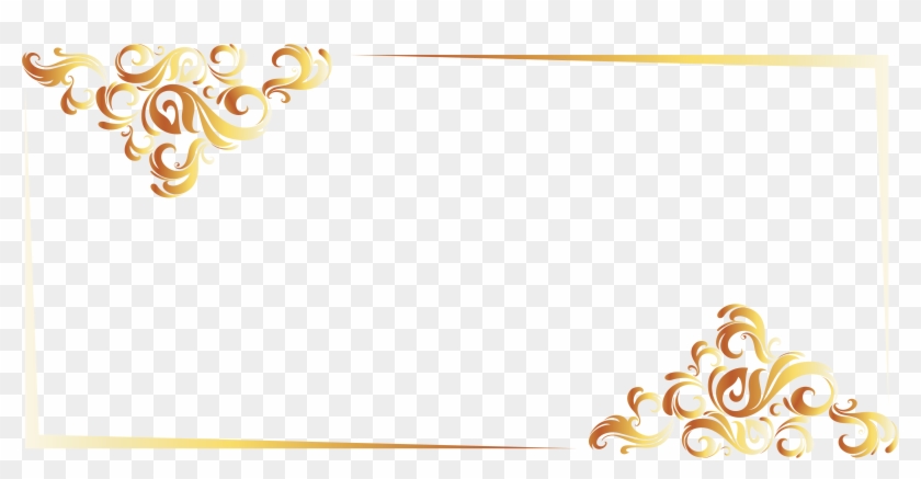 Gold Line Border European Vector 4748*2250 - Border Design Png Gold #1194407