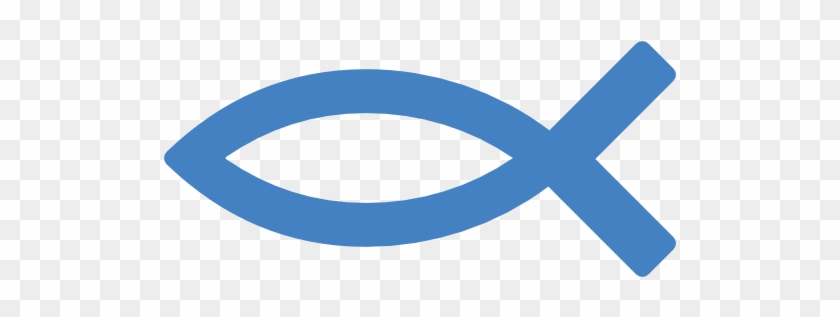 210 - 635 - - Christian Fish Symbol Blue #1194635