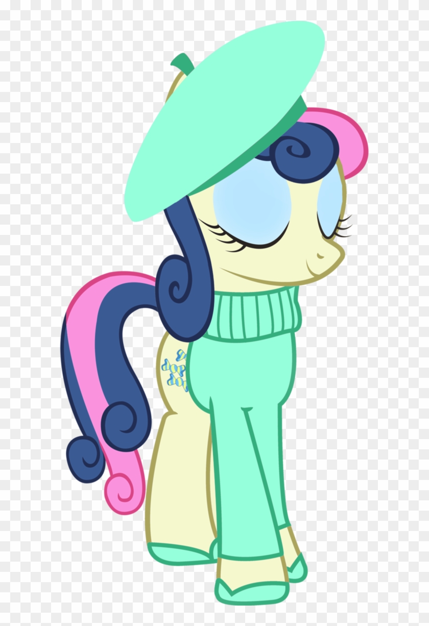 Cool77778, Beret, Bon Bon, Clothes, Eyes Closed, Hat, - My Little Pony: Friendship Is Magic #1194769