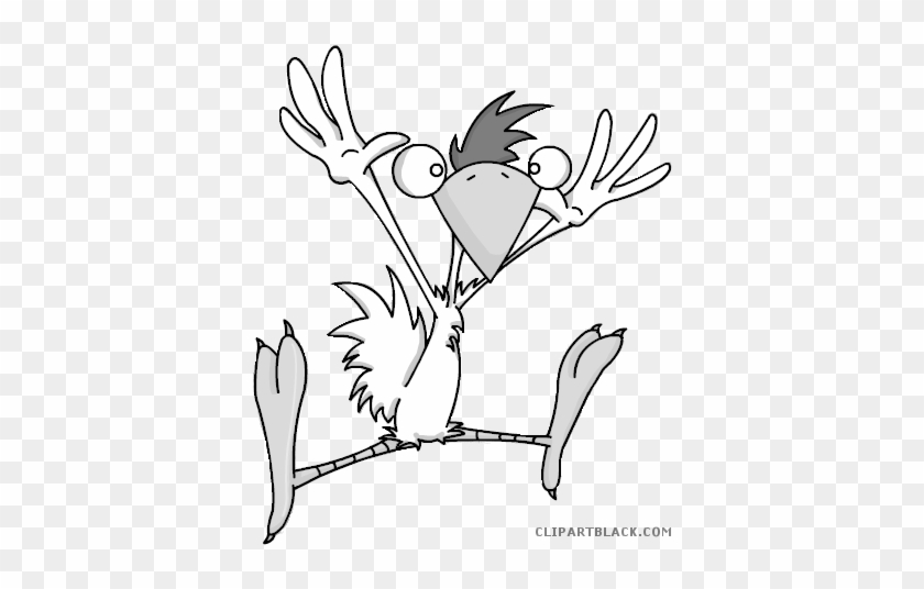 Crazy Chicken Animal Free Black White Clipart Images - Cartoon - Free  Transparent PNG Clipart Images Download