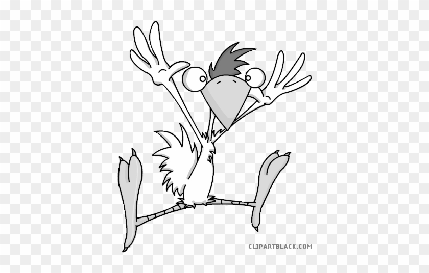 Crazy Chicken Animal Free Black White Clipart Images - Cartoon #1194892