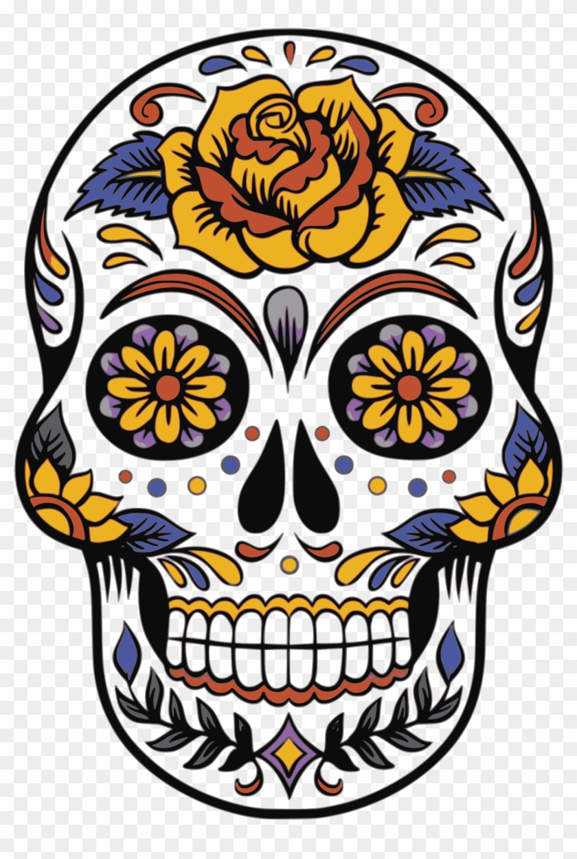 Shop Rose Mexican Sugar Skull Day Of The Dead Magnetic - Sugar Skull Clip Art #1195030