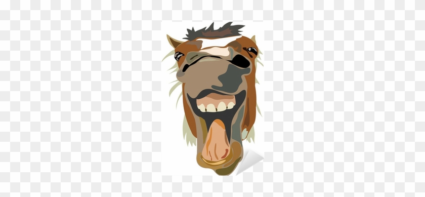 Vector Illustration Of The Laughing Horse Sticker • - Caballo Riendo #1195029