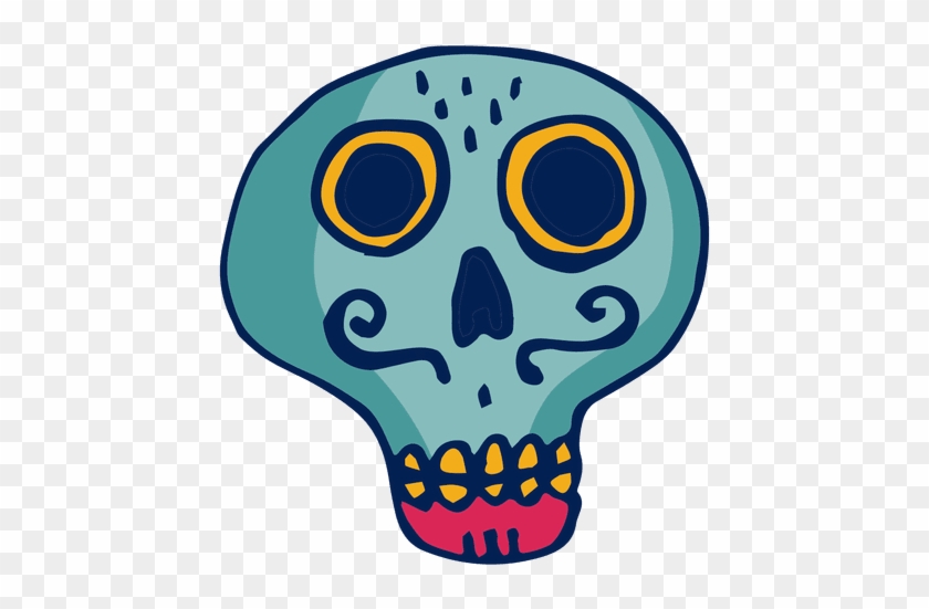 Skull With Moustache Transparent Png - Skull #1195047