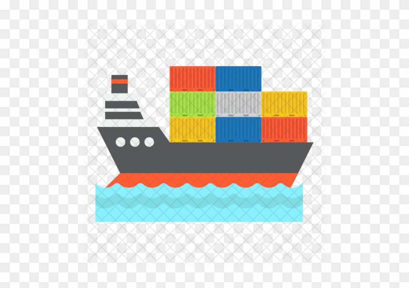 Cargo Ship Icon - Flat Icon No Background Cargo Vessels #1195060